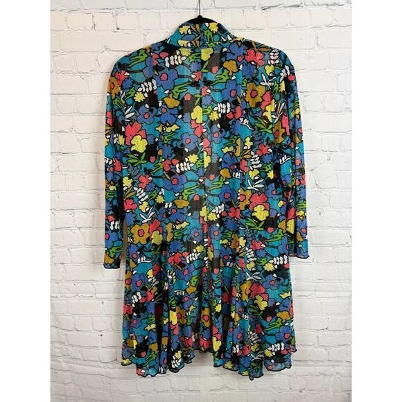 ALI MILES lightweight mesh multicolor open front cardigan sweater XL NWOT - Picture 8 of 9